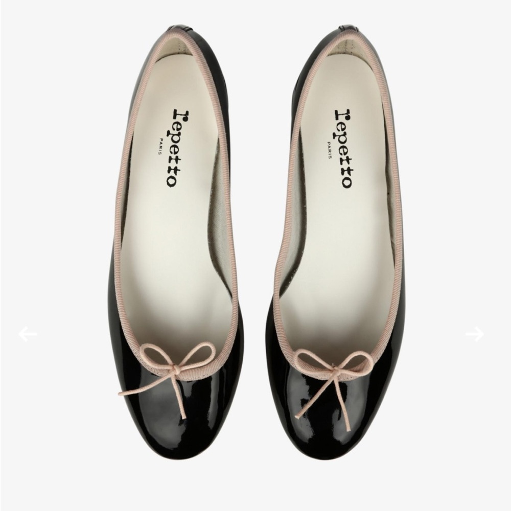 Repetto Camille ballet flats noir black with pink trim